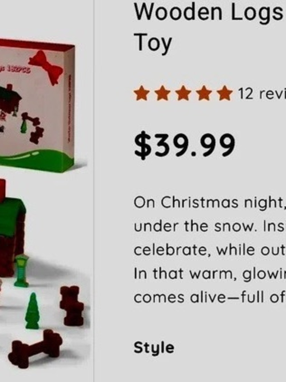 Cardinal Wooden Christmas Logs 182PCS Building Set